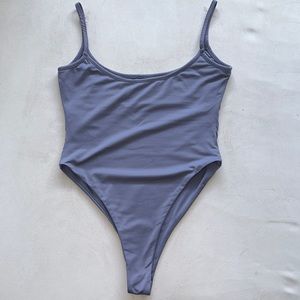 Meshki Delilah Grey Slinky Bodysuit